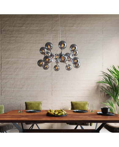 Lampadario Atomic Balls argento Ø74cm