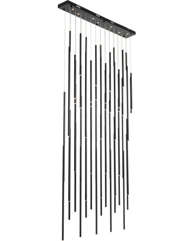 Lampadario Living Vegas Deluxe nero opaco LED