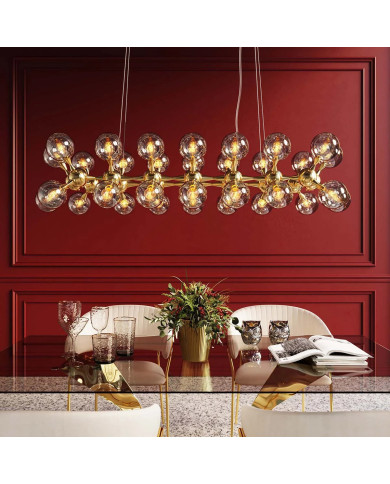 Lampadario Atomic Balls ottone 140cm