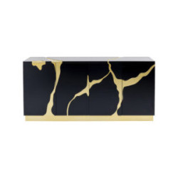 Credenza Cracked nero oro 165x80 cm