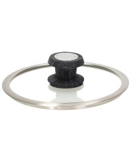 SPHERA - Coperchio Trasparente Bordo Acciaio 24 Cm